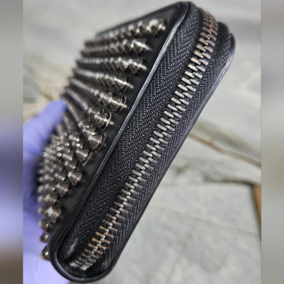 Christian Louboutin Studded Black Wallet with Silver Accents - Picture 14 of 17